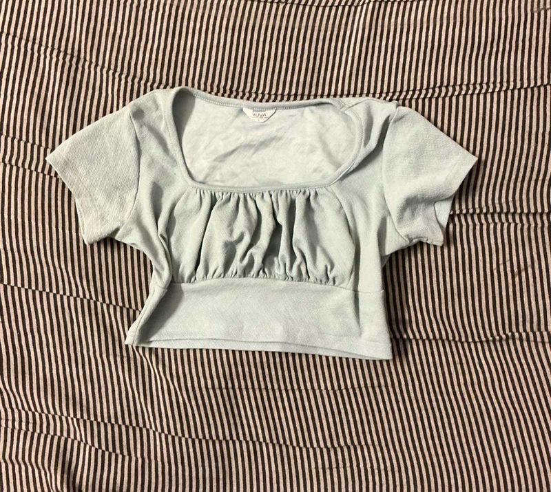 Cute Light Blue Crop Top