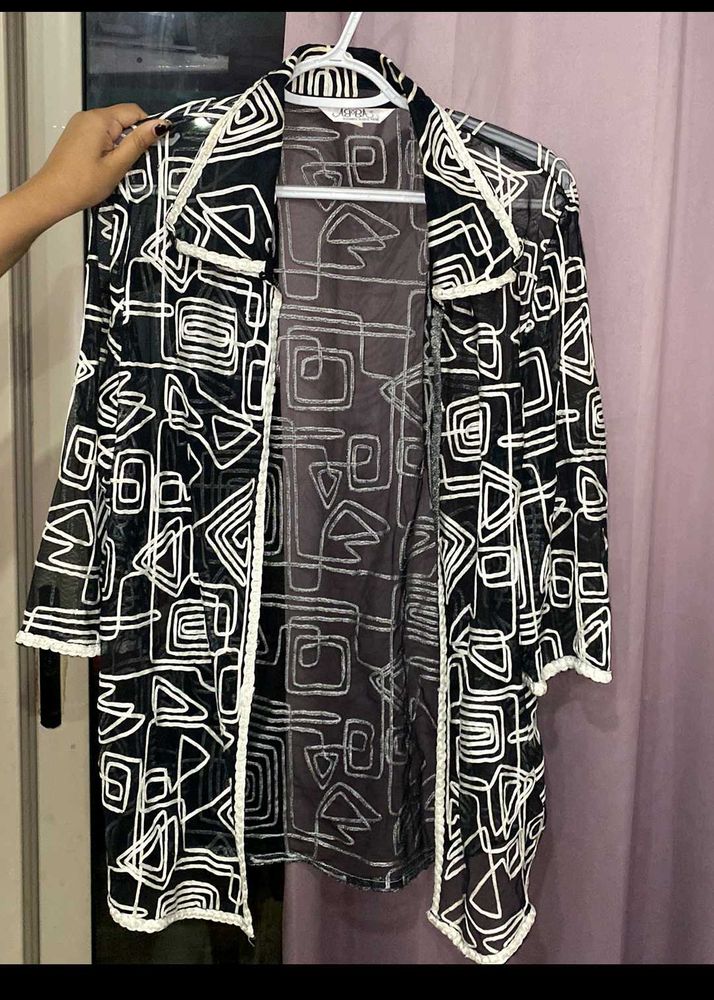 Abstract Patterned Sheer Jacket