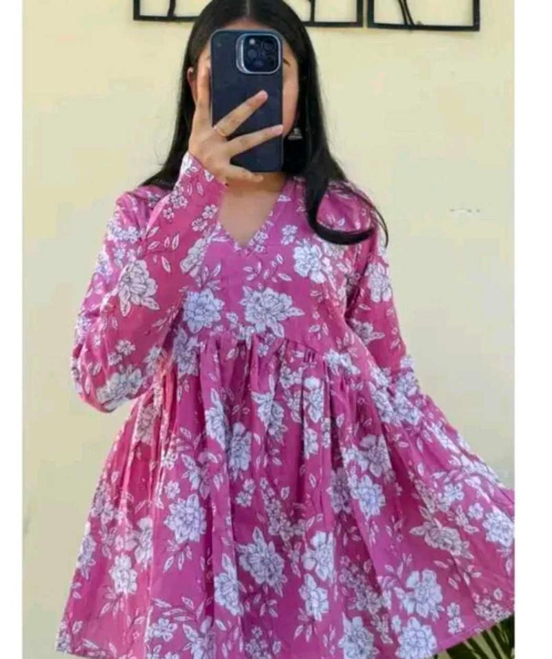 Floral Print short kurta