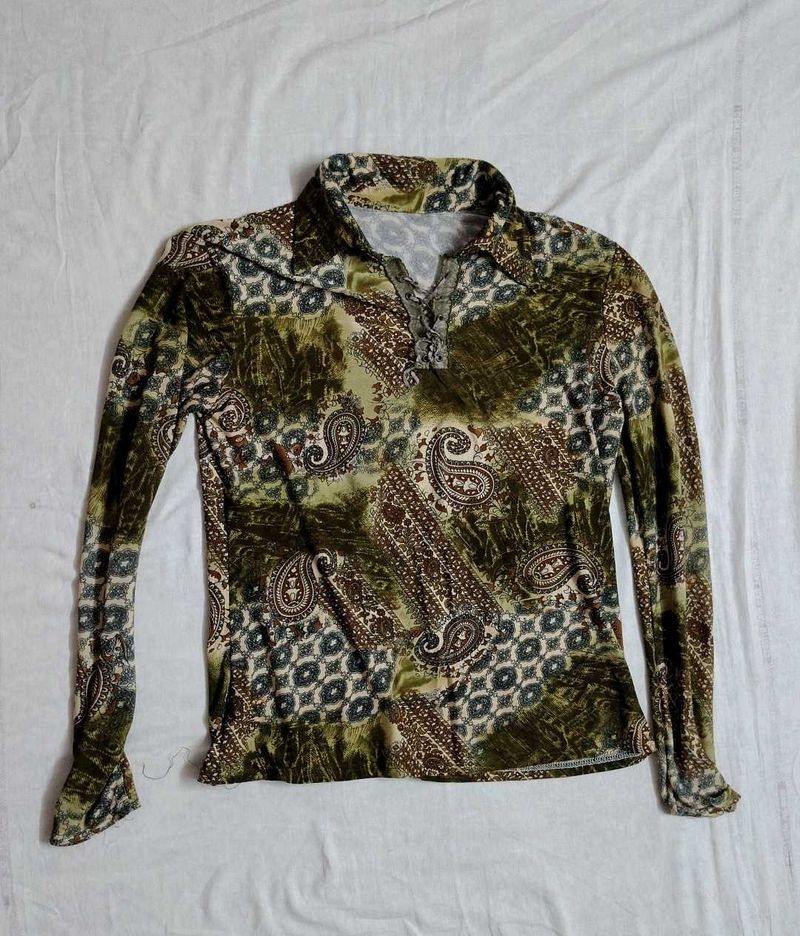 ❗ CLEARANCE ❗ Vintage Patterned Long Sleeve Top