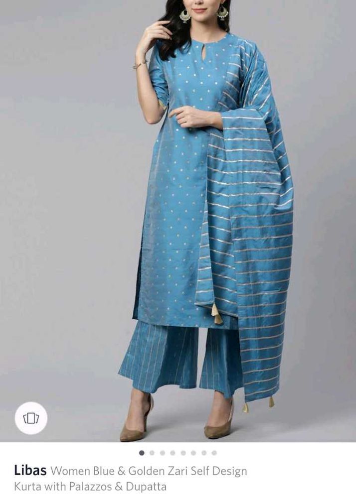 Libas Blue 💙 Suit With Dupatta And Plazo