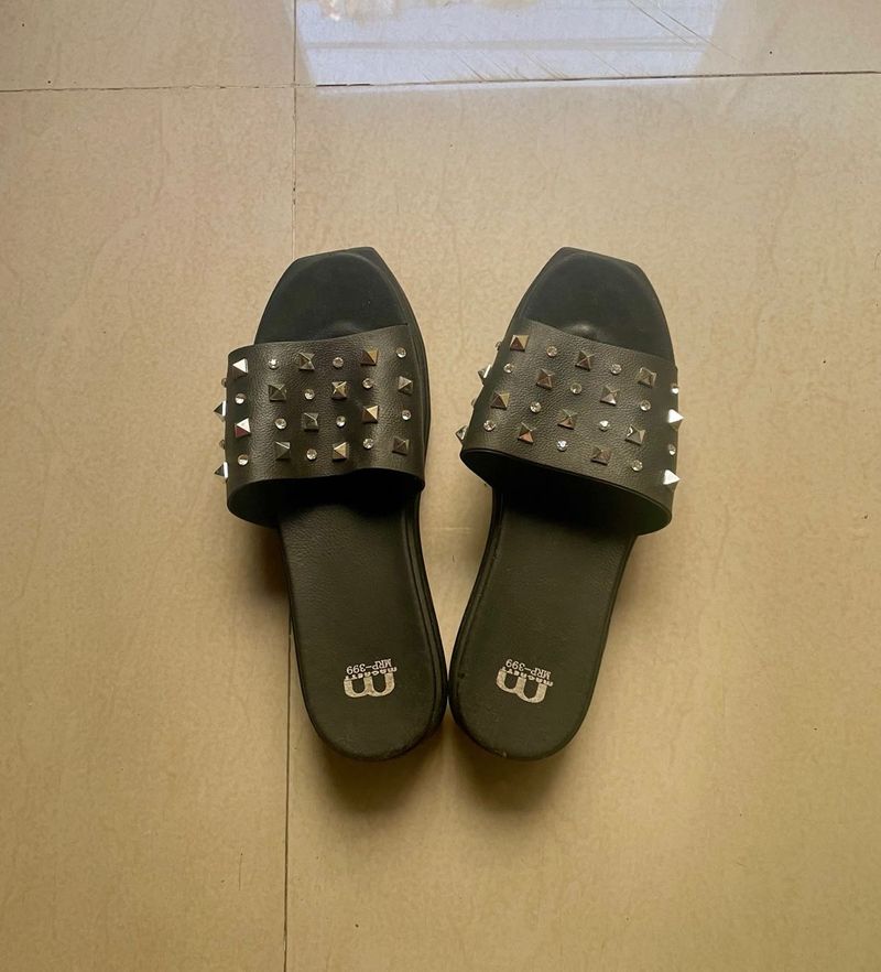 Designer black Slip On Wedges
