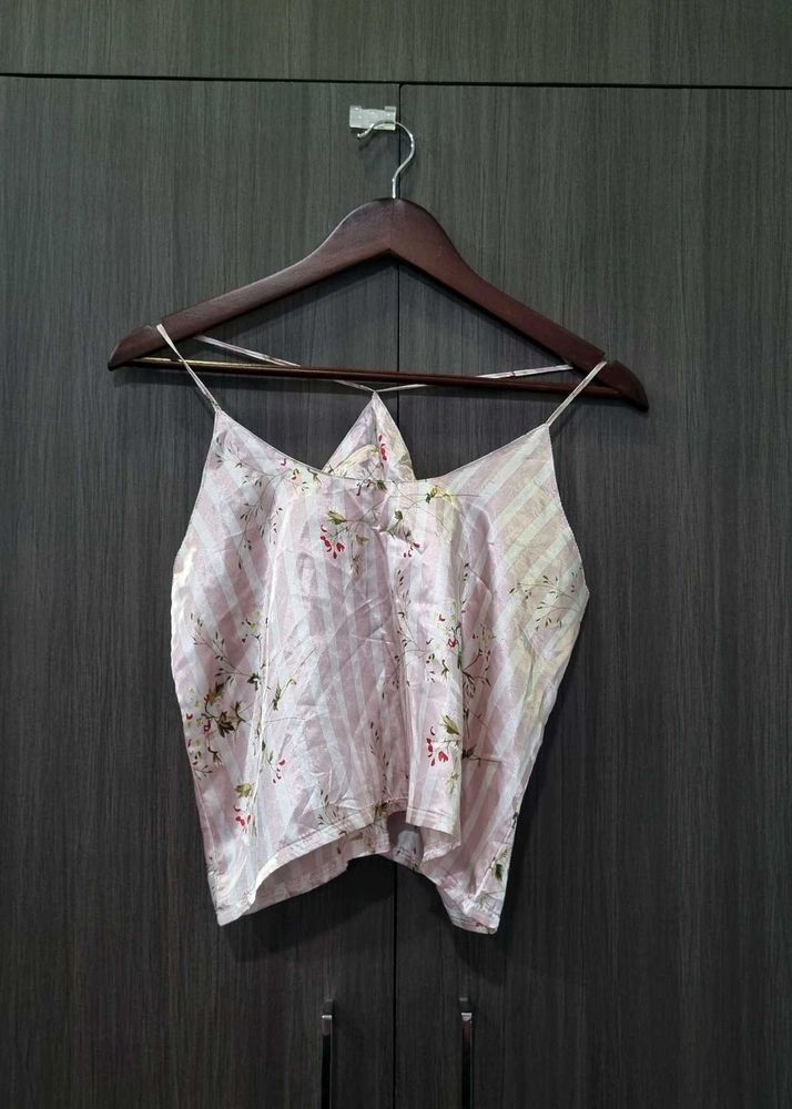 floral silk tank top