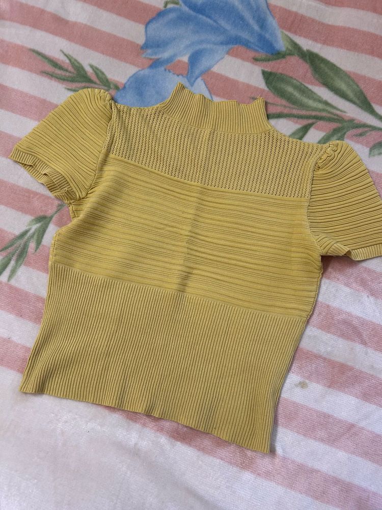 Yellow Knit Top