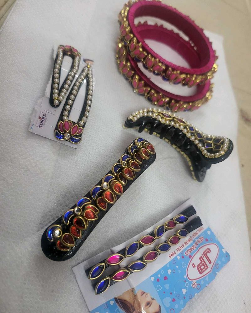 Hair Accessories &amp; Bangles Set