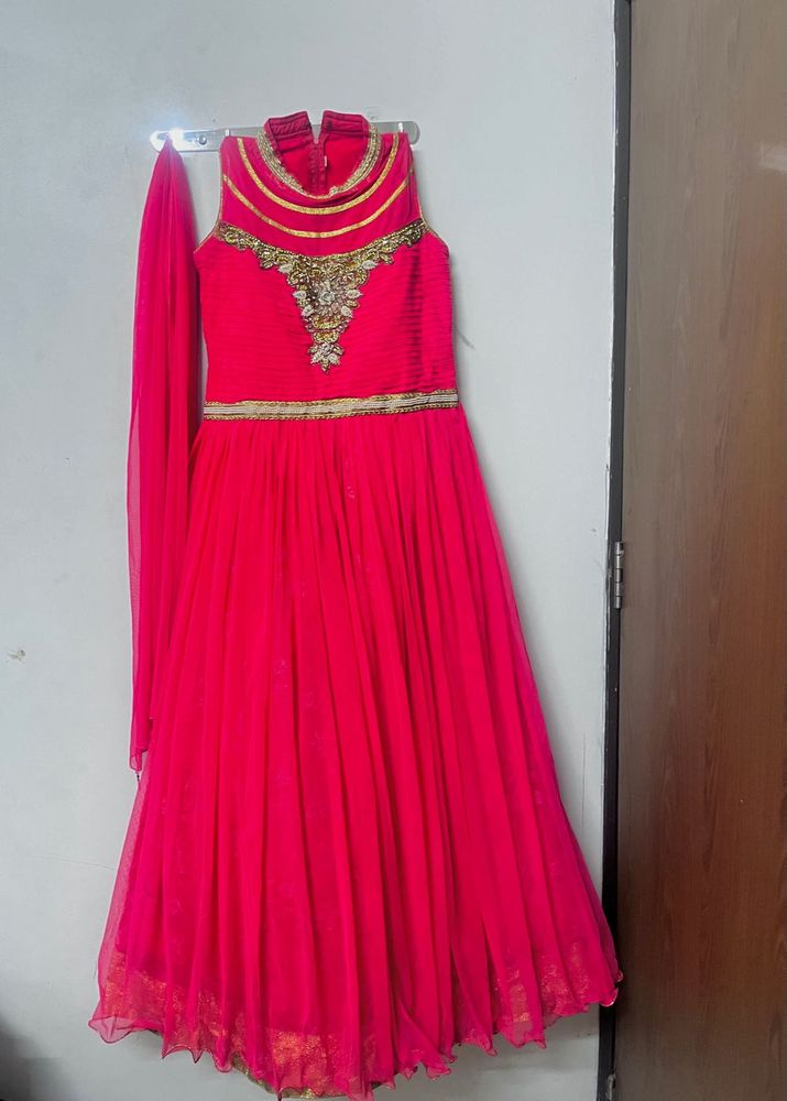Hot Pink Indian Anarkali Dress