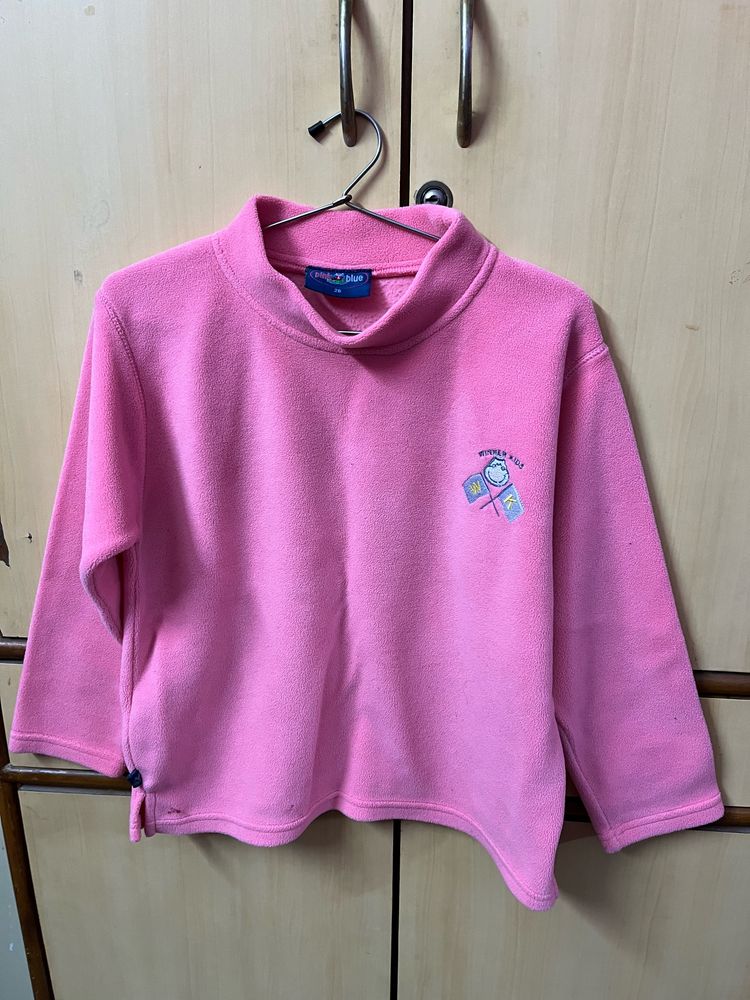 Pink Coloured Sweater For Boys And Girls