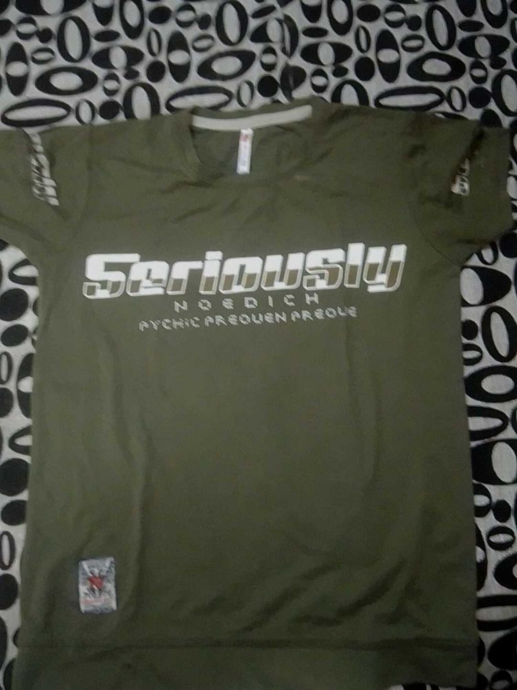 Olive Green Graphic T-Shirt