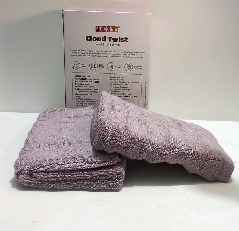 Spaces Cloud Twist Hand Towels (Set of 2)