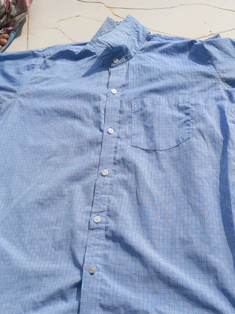 Blue Checked Casual Shirt