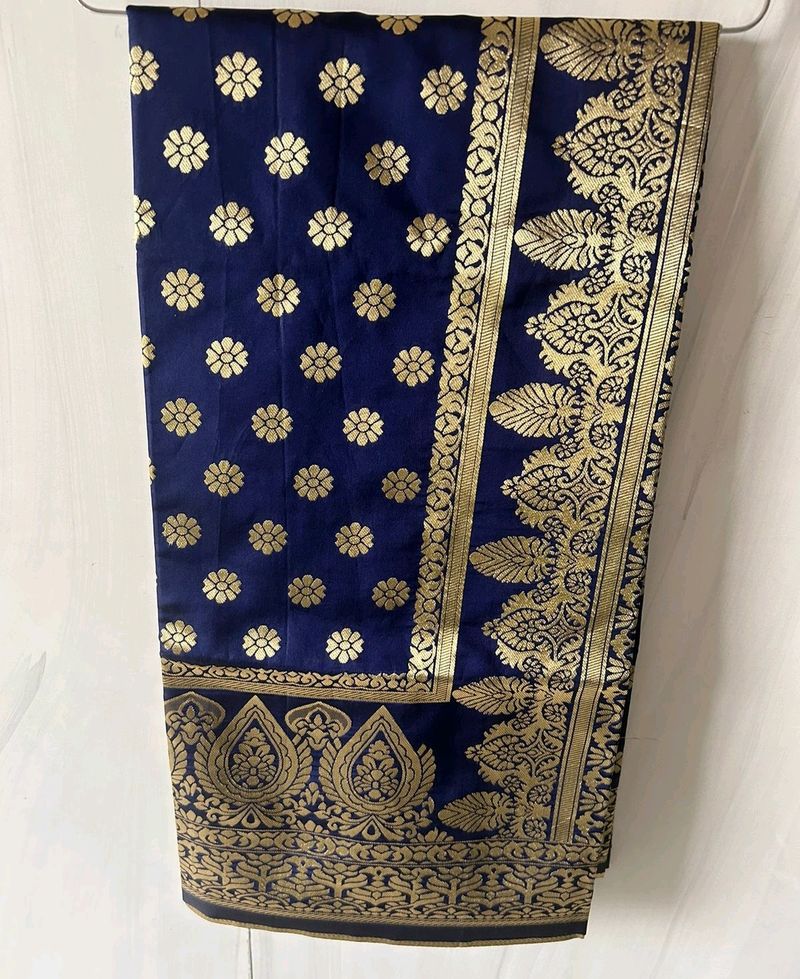Nevy Blue Silk Kanjeevaram Saree