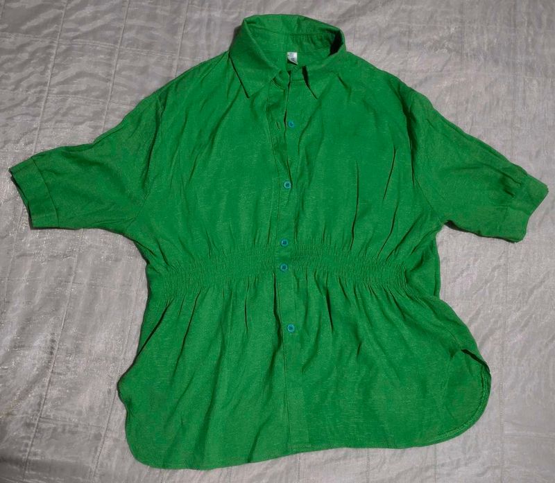Green Button-Up Shirt