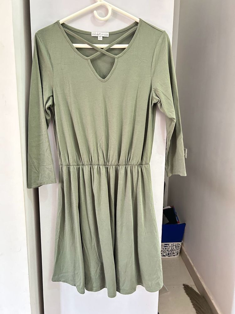Olive Green Mini Dress