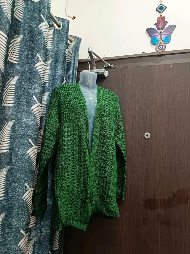Beautiful Green Heavy Woolen Cardigan