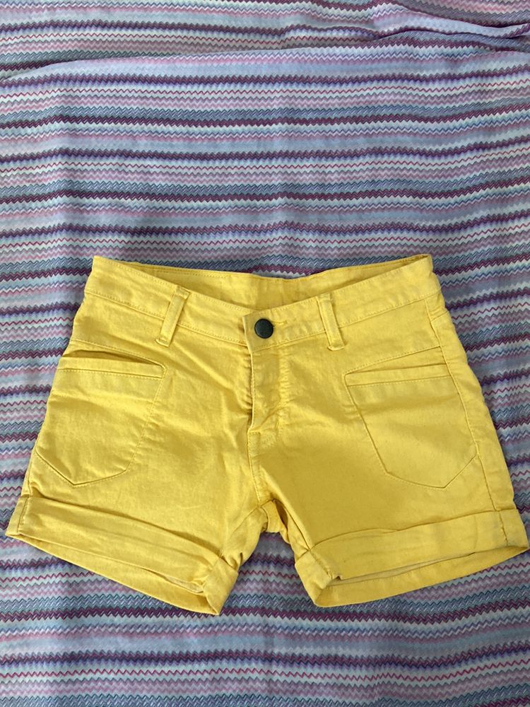 F21 Sunset yellow Denim Shorts