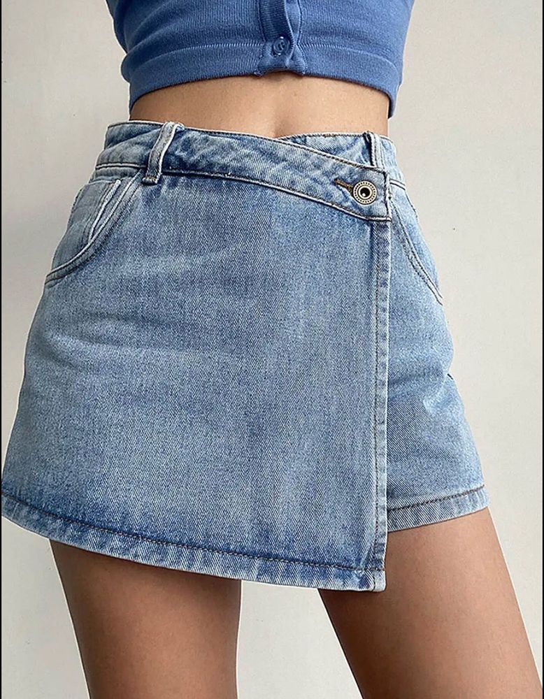 Denim Skort - Stylish and Trendy