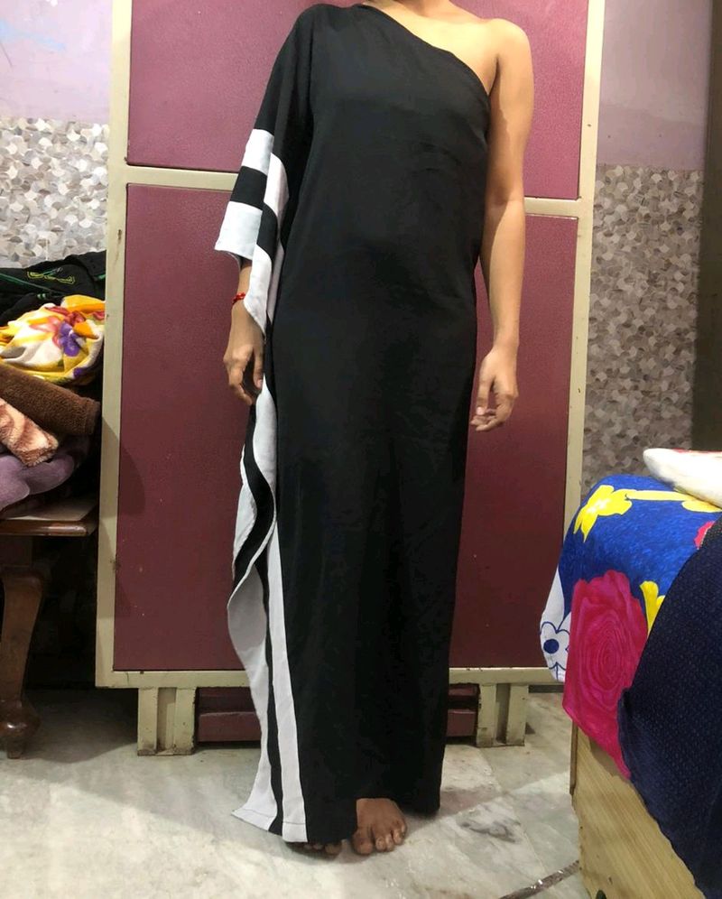 ONE SHOULDER KAFTAN DRESS
