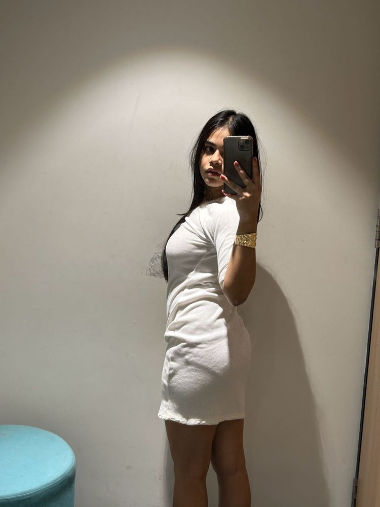 One Shoulder Dress With Lace Trims