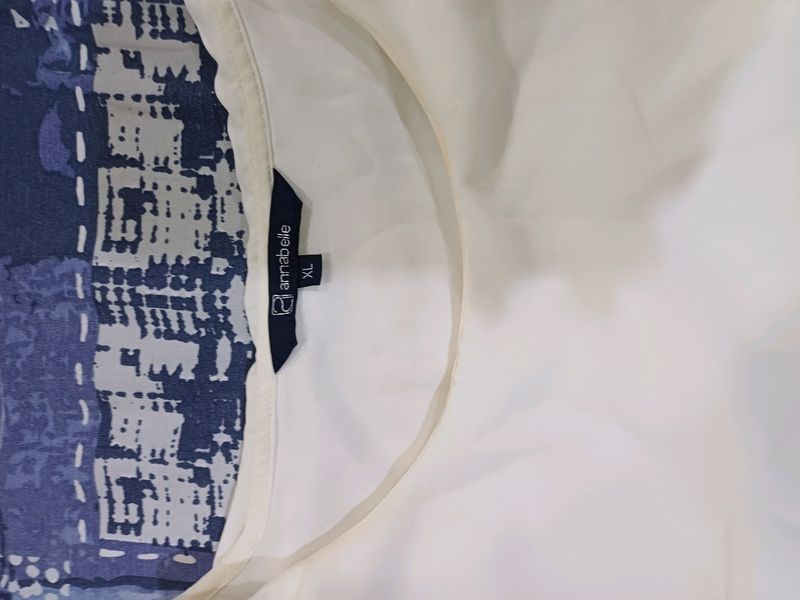 Annabelle White Georgette Stylish Top XL