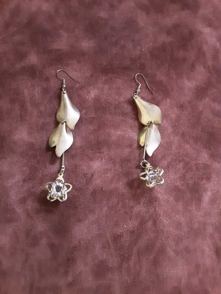 Copper Dangling Star Earrings