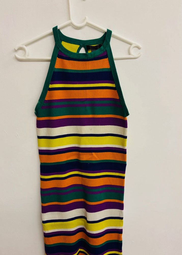 Striped Knit Tank bodycon dress
