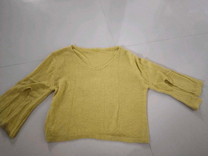 Yellow Knit Top - Casual Style