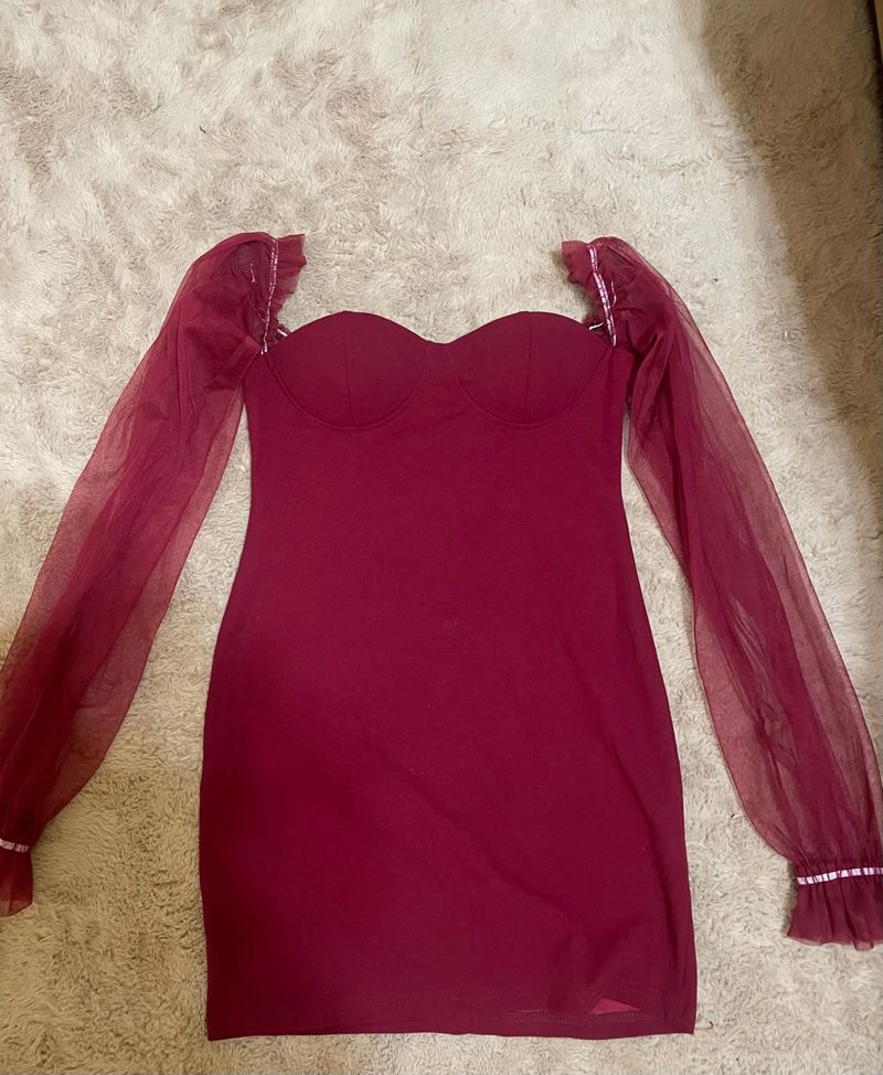Burgundy Bodycon Dress
