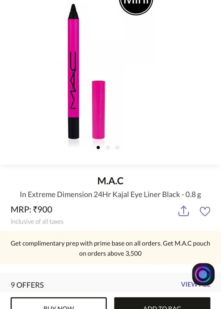 M.A.C Kajal Eyeliner (invoice Available)