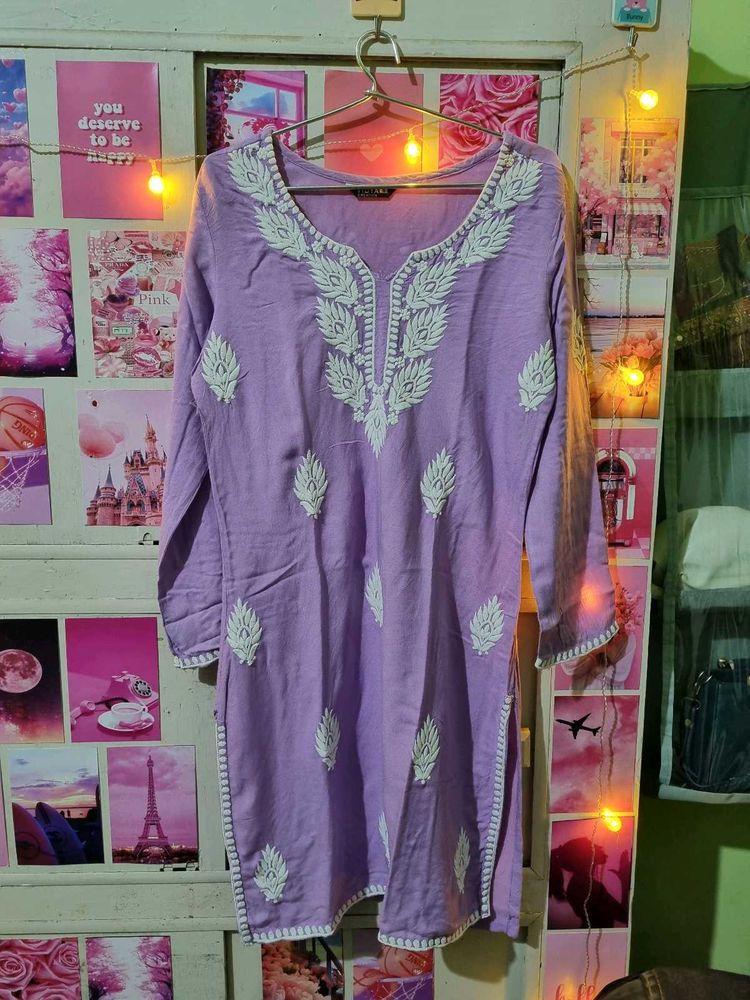 New Elegant Lavender Chikankari Kurta
