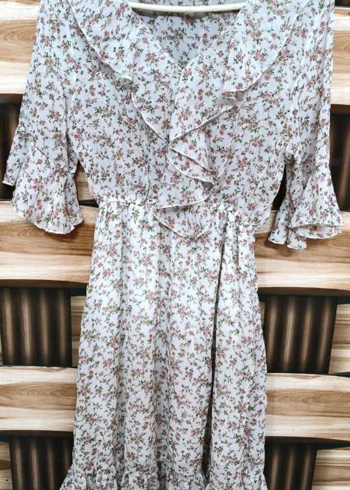 Floral Print Ruffle Dress