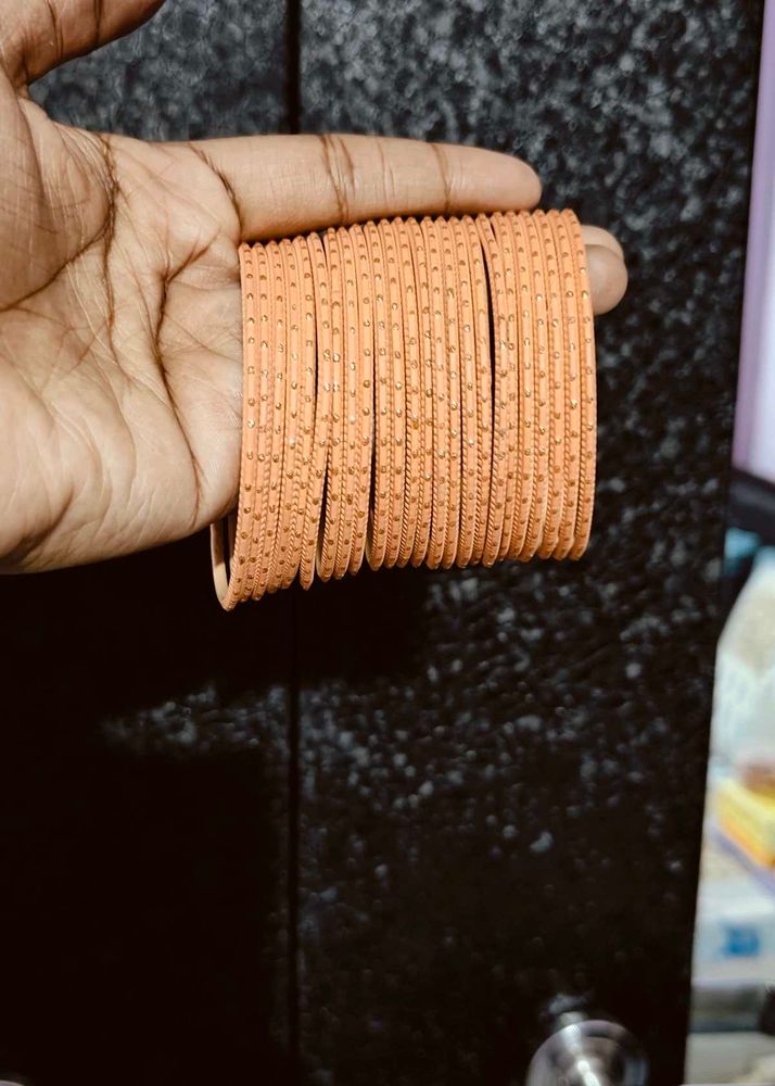 Light Peech Colour Bangle Set