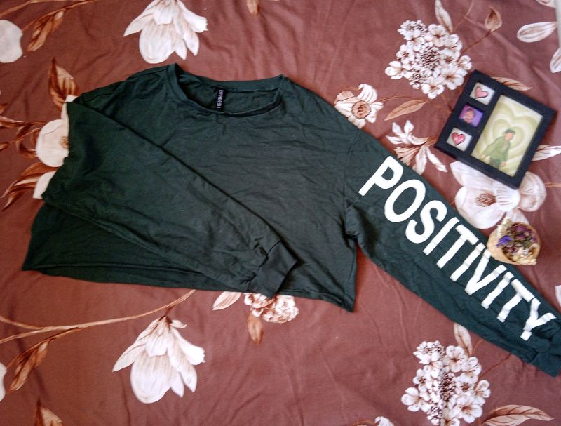 Oversized Green Crop Top