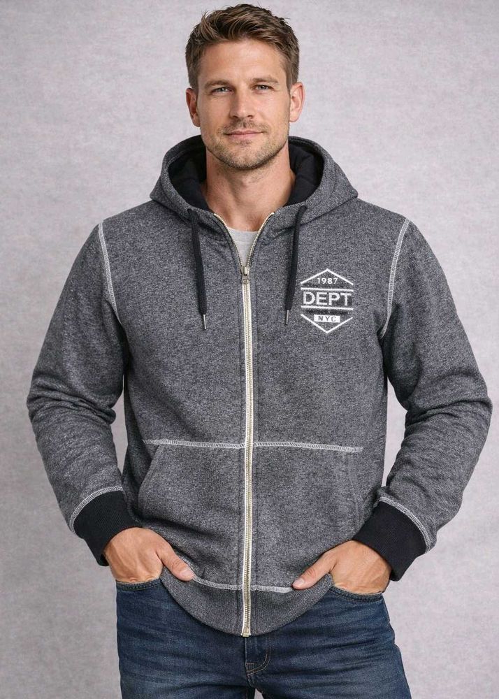 Men's Heather Gray Dept. Hoodie, M Size