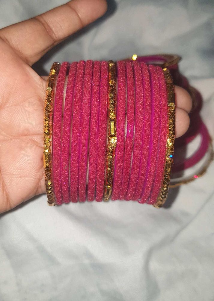 Pink &amp; Gold Bangles