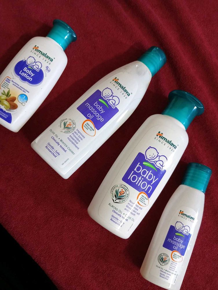 Himalaya Baby Lotion, Massage Oil Set Of 4