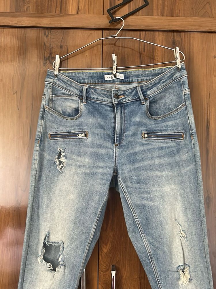 Zara Distressed Denim Jeans
