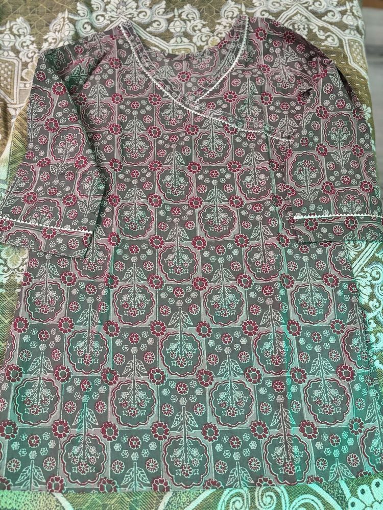 Floral Print Tunic Kurta