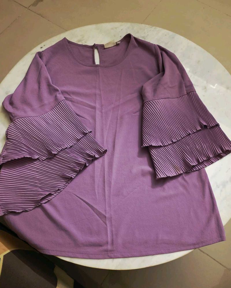 Mauve Party Wear Chiffon Top