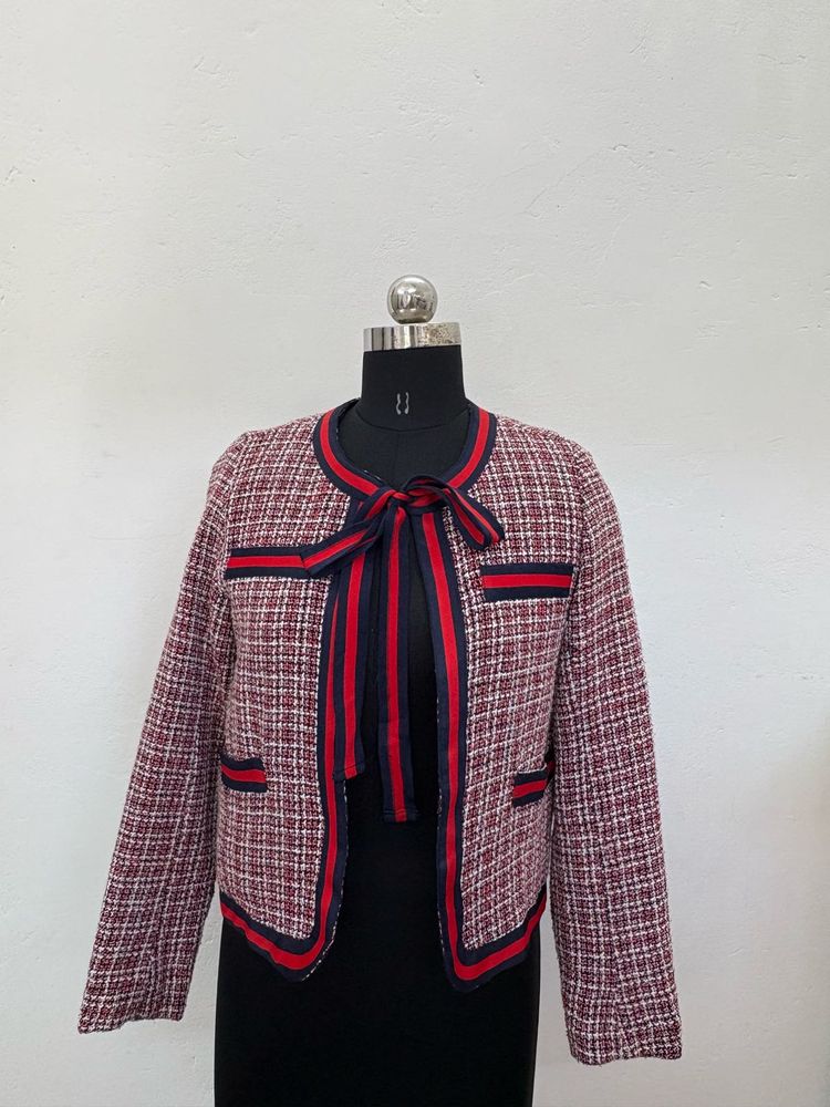 Tweed Jacket with Bow