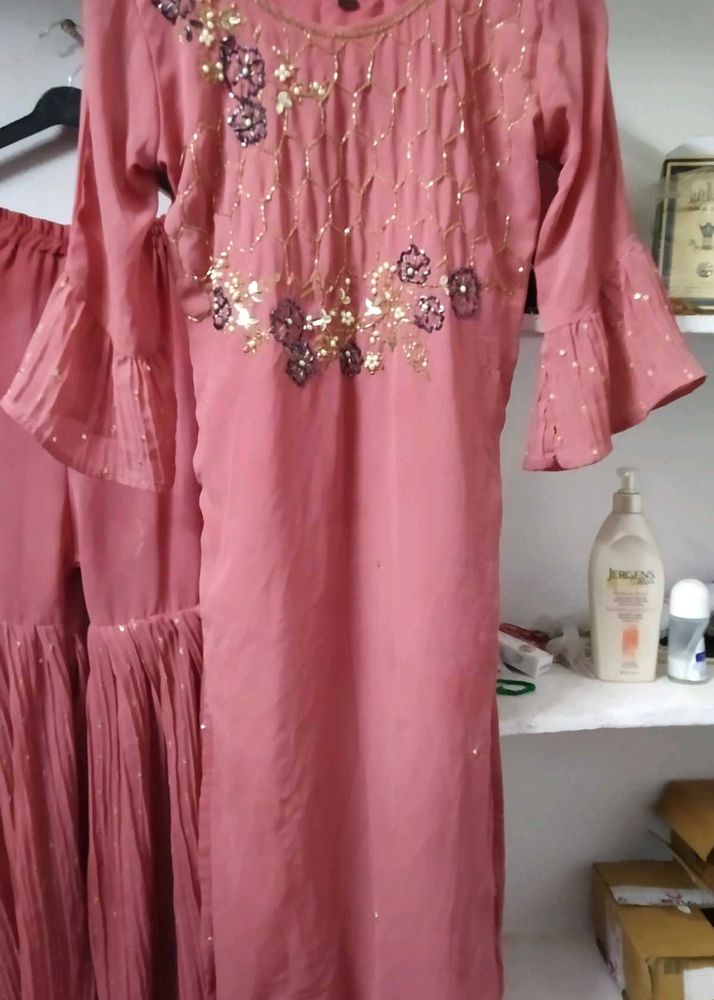 Onion Pink Gharara Set
