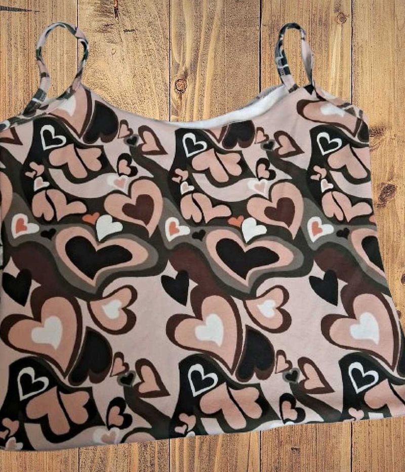 Retro Heart Print Tank Top