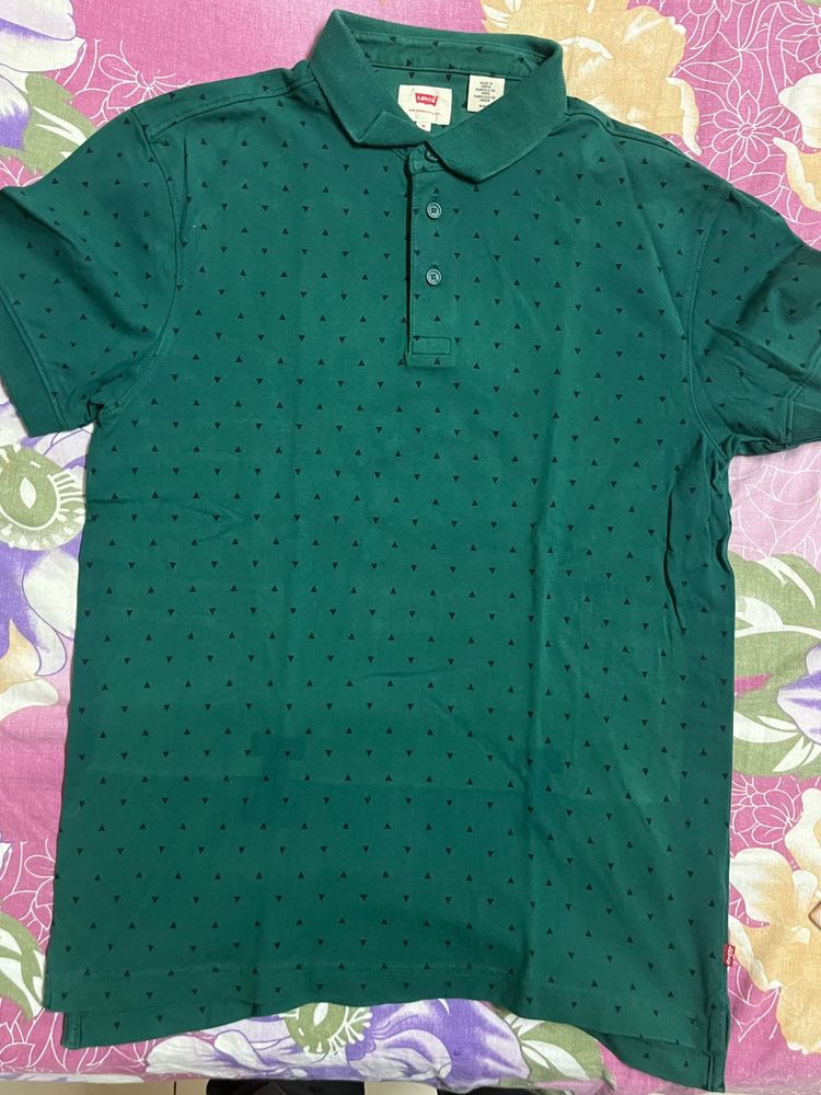 Levi's Green Dotted Polo Shirt