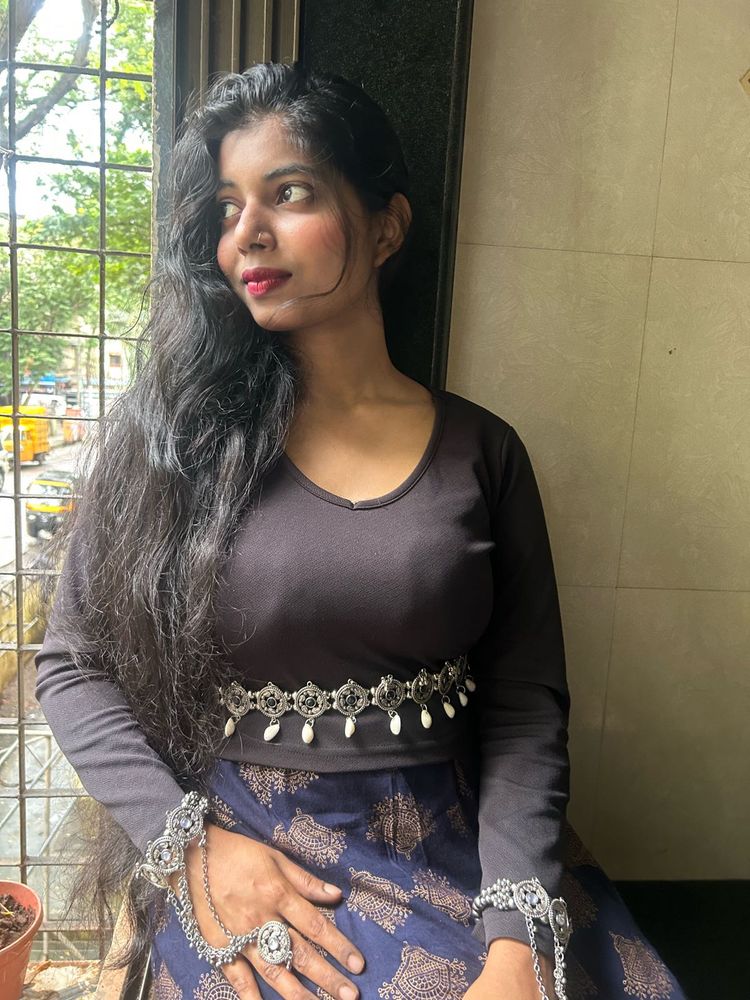 Oxidised adjustable Belt and Haathphool