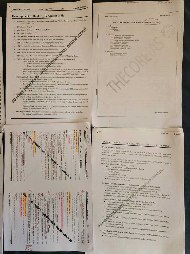 Mix Notes Of Economics And History For Upsc Prelim
