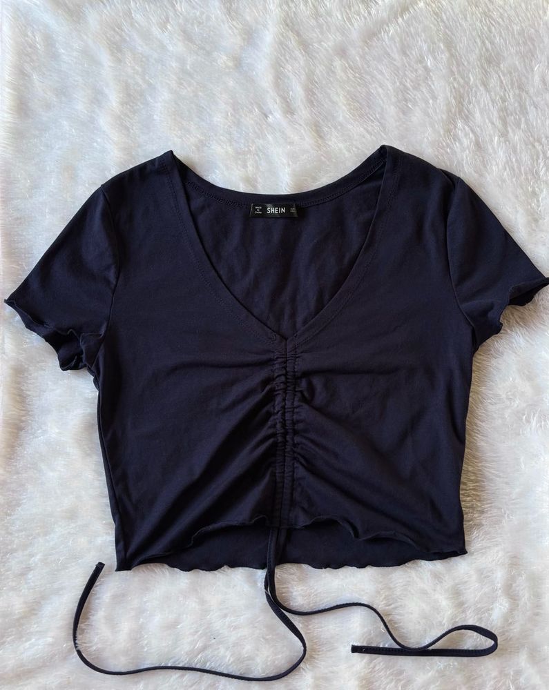 Shein Navy Blue Crop Top