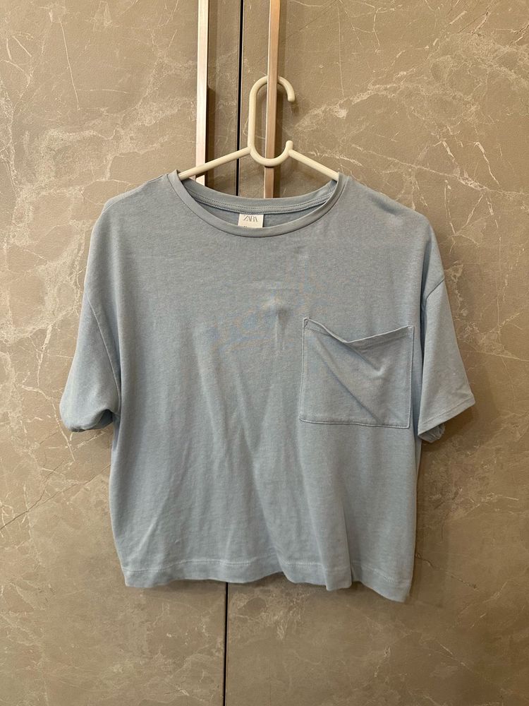 Original Zara Blue Crop Top