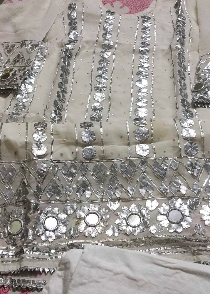 Heavy Gota and Mirror Hand Work Elegant Kurta Set