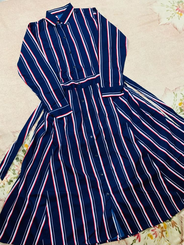 Striped Shirt Dress