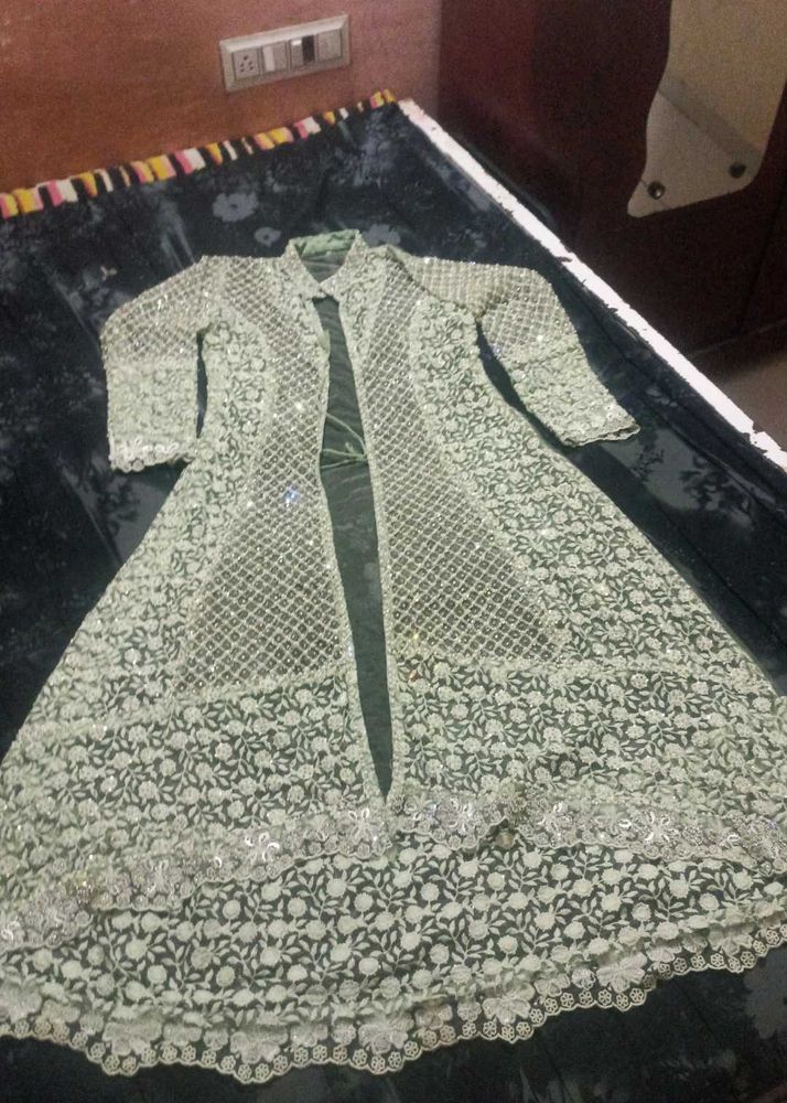 Elegant Green Embellished Dress