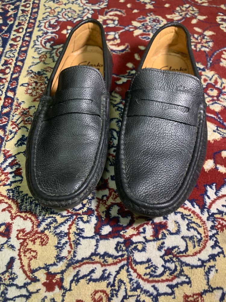 Black Leather Driving Loafers